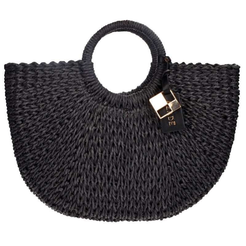 Straw Hand Bag Black