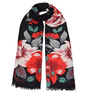 Φουλάρι Floral Μαύρο