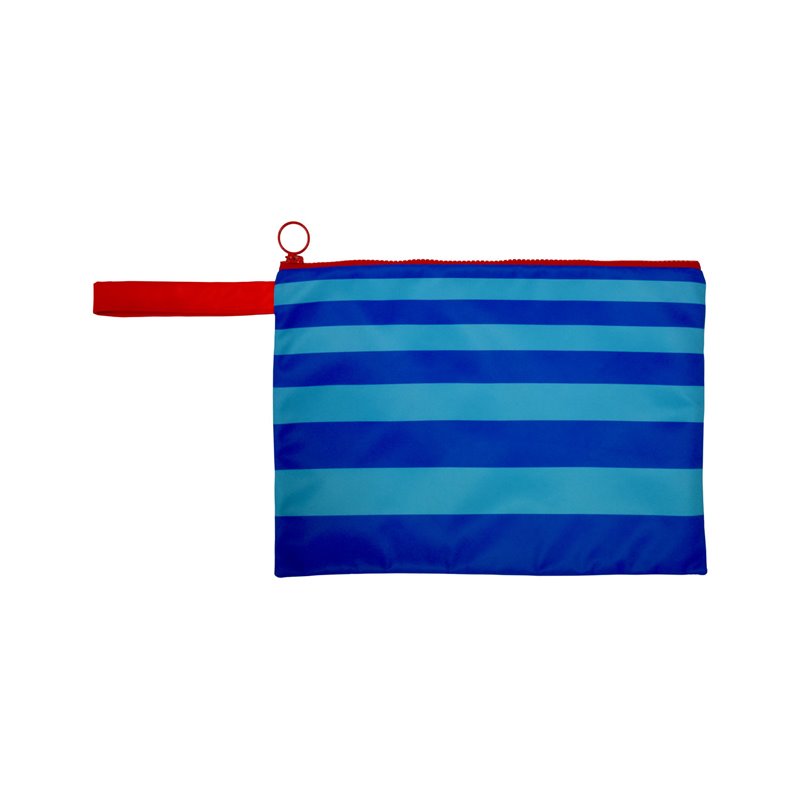 Αδιάβροχο τσαντάκι παραλίας Ριγέ Μπλε/τυρκουάζ