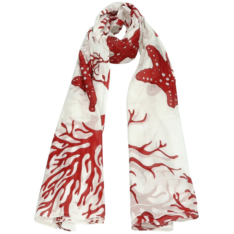 Scarf  White/Red