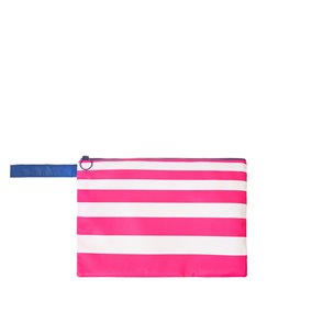 Azadé Waterproof beach bag Striped White/Fuschia