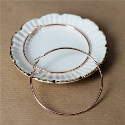 Rose gold σκουλαρίκια κρίκοι σε μεγάλο μέγεθος