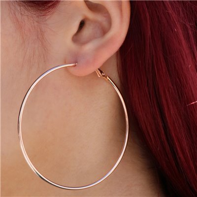 Rose gold hoop earrings in large size