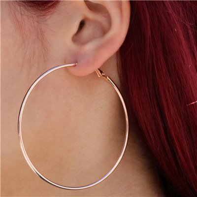 Rose gold σκουλαρίκια κρίκοι σε μεγάλο μέγεθος