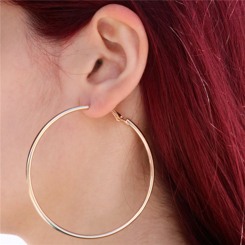 Gold hoop earrings in large size
