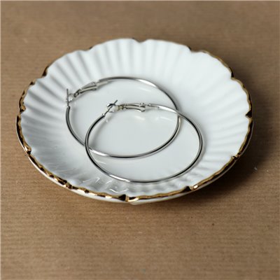 Silver hoop earrings in medium size