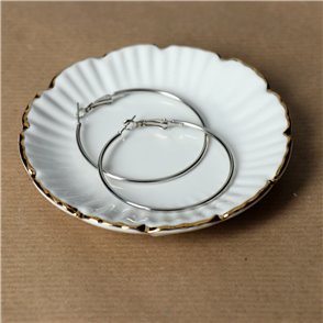 Silver hoop earrings in medium size