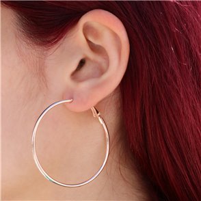 Rose Gold σκουλαρίκια κρίκοι σε μεσαίο μέγεθος