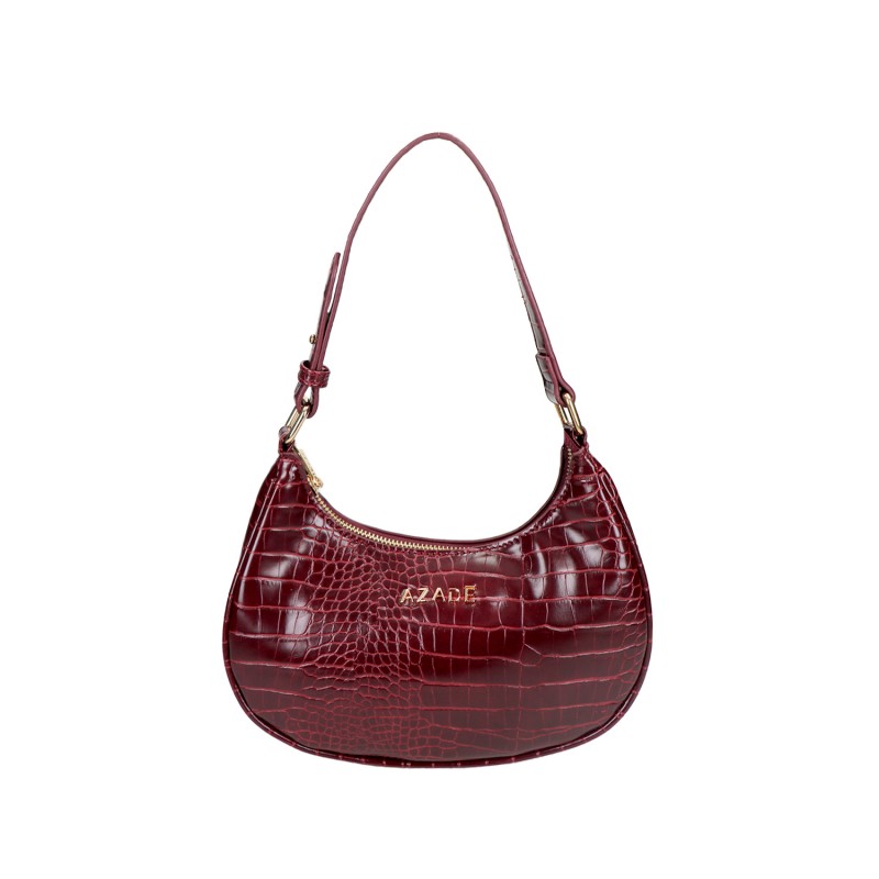 Azade curved bag croco wine...