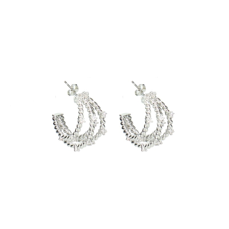 Azadé triple zircon hoops