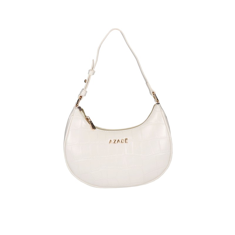 Azadé curved bag croco white