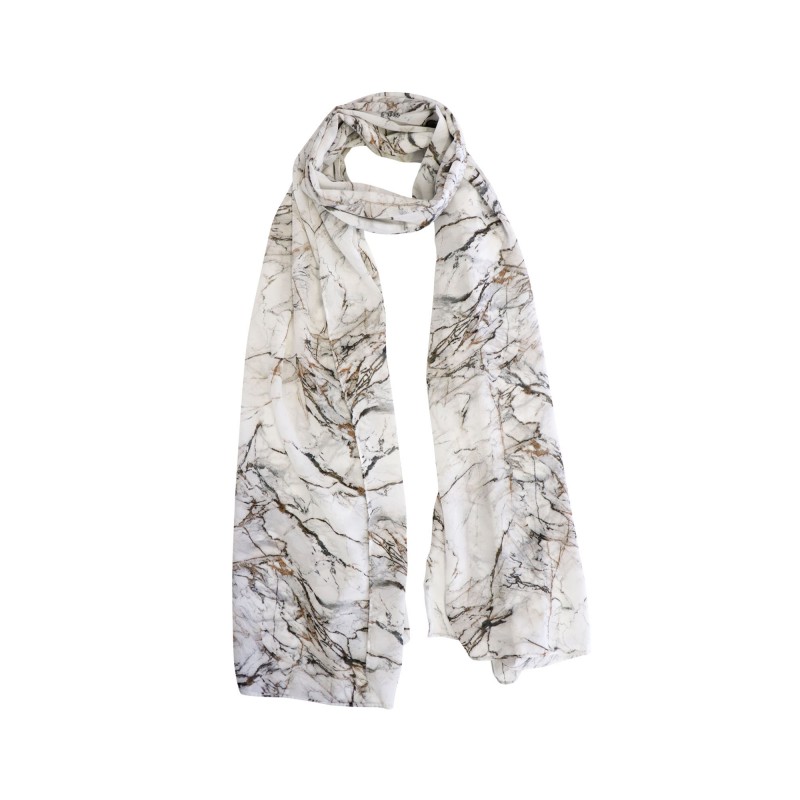 Azade φουλάρι marble λευκό