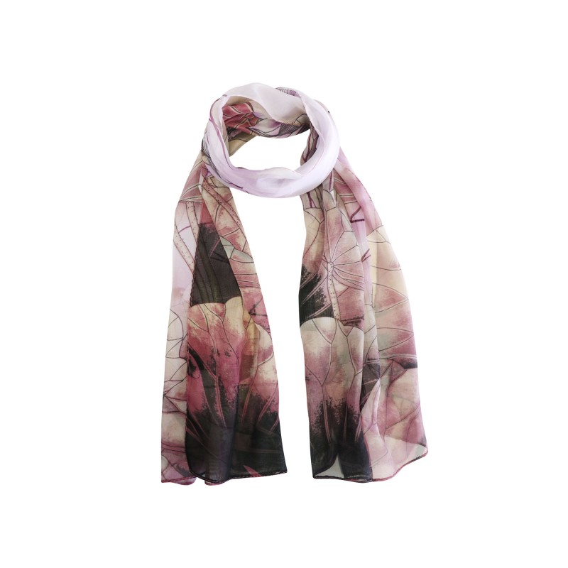Azade φουλάρι flower print μωβ