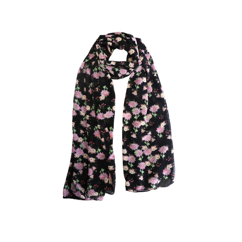 Azade φουλάρι floral μαύρο
