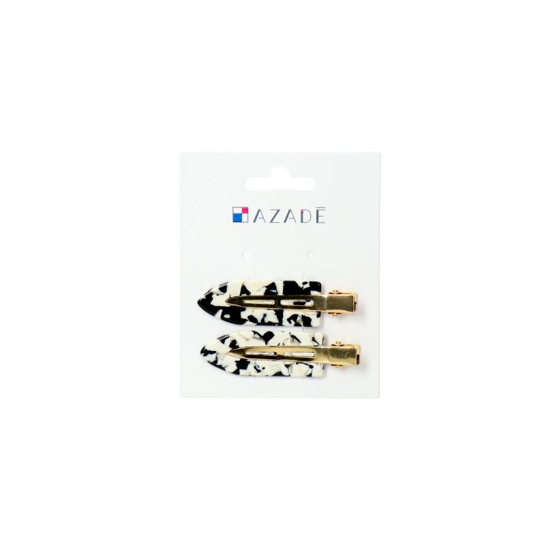 Azadé Hair clip leaf  black...