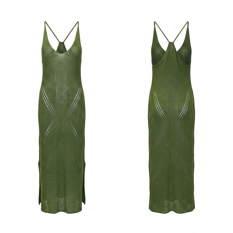 khaleesi dress emerald green Azade knitted maxi khaki SizeChart